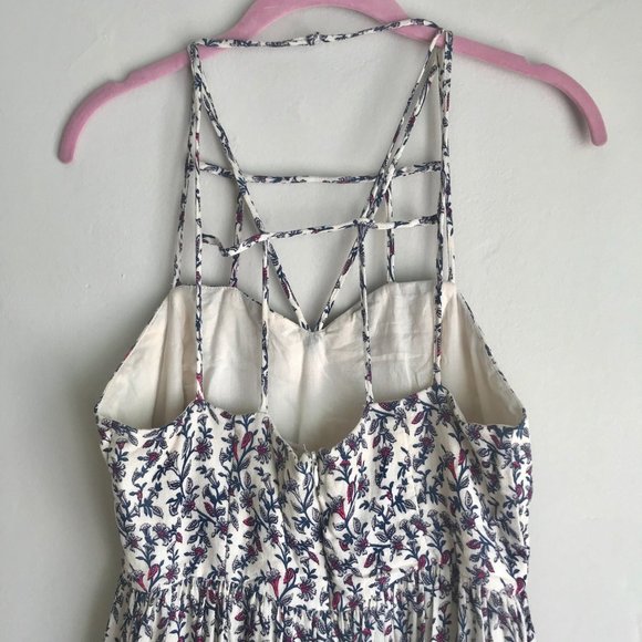 FOREVER 21 / Cream & Blue Floral Strappy Dress - Picture 6 of 8
